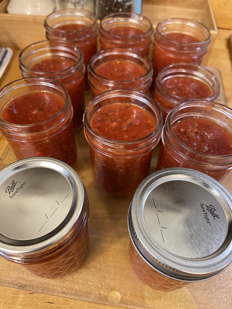 Mrs. Wages salsa filled jars