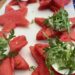 tray of watermelon caprese salad stars