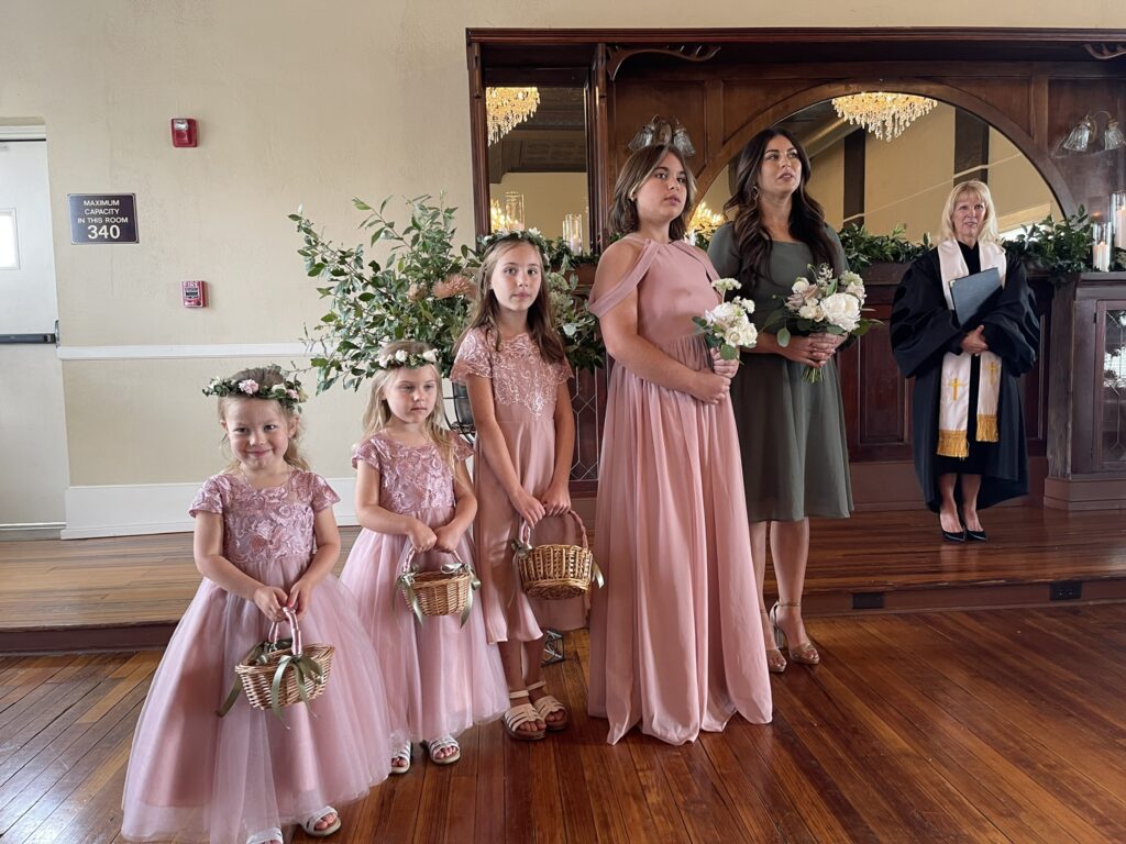 great nieces and niece at wedding