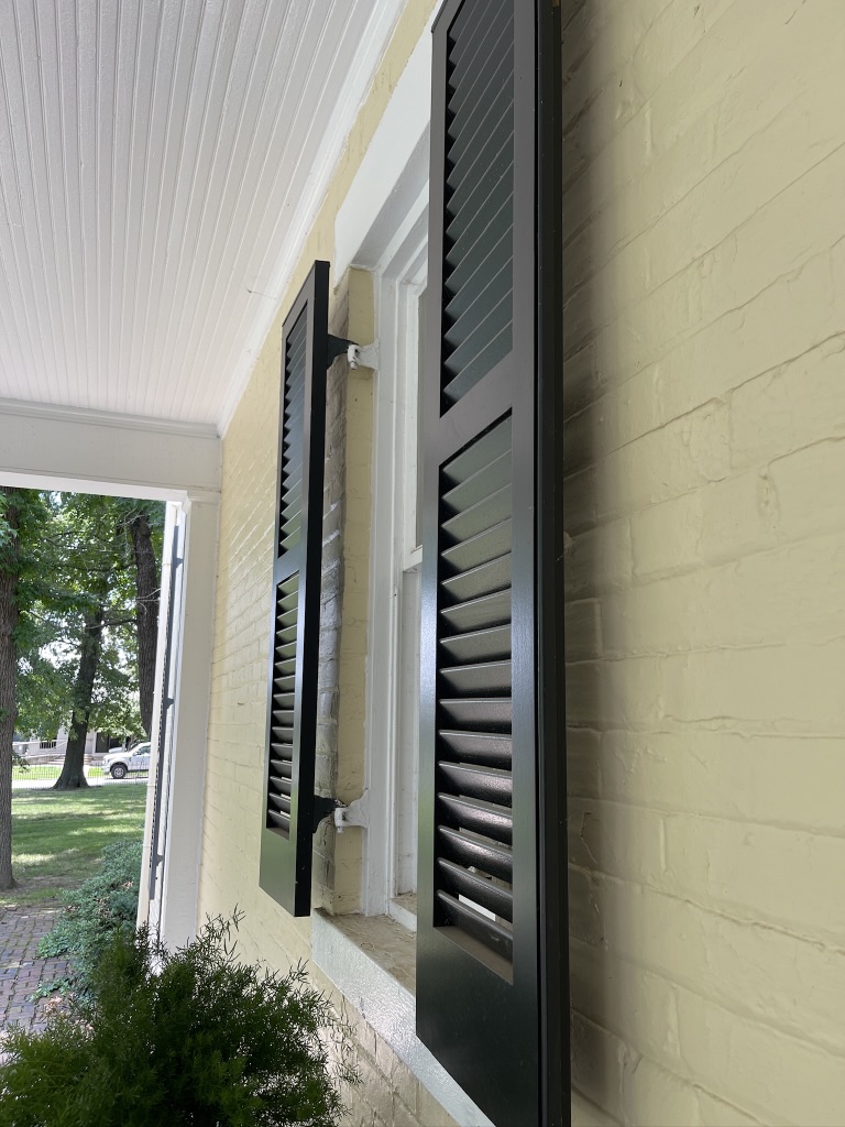 shutters on outside of Adsmore Victorian Home