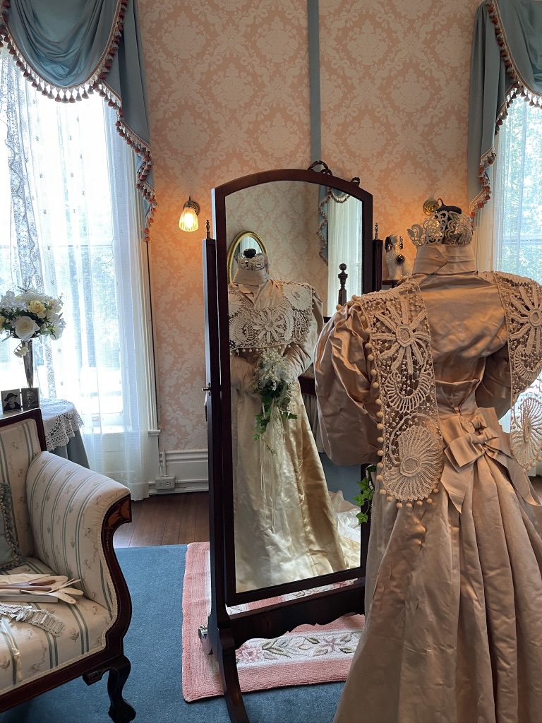 back of the Victorian wedding dress at Adsmore