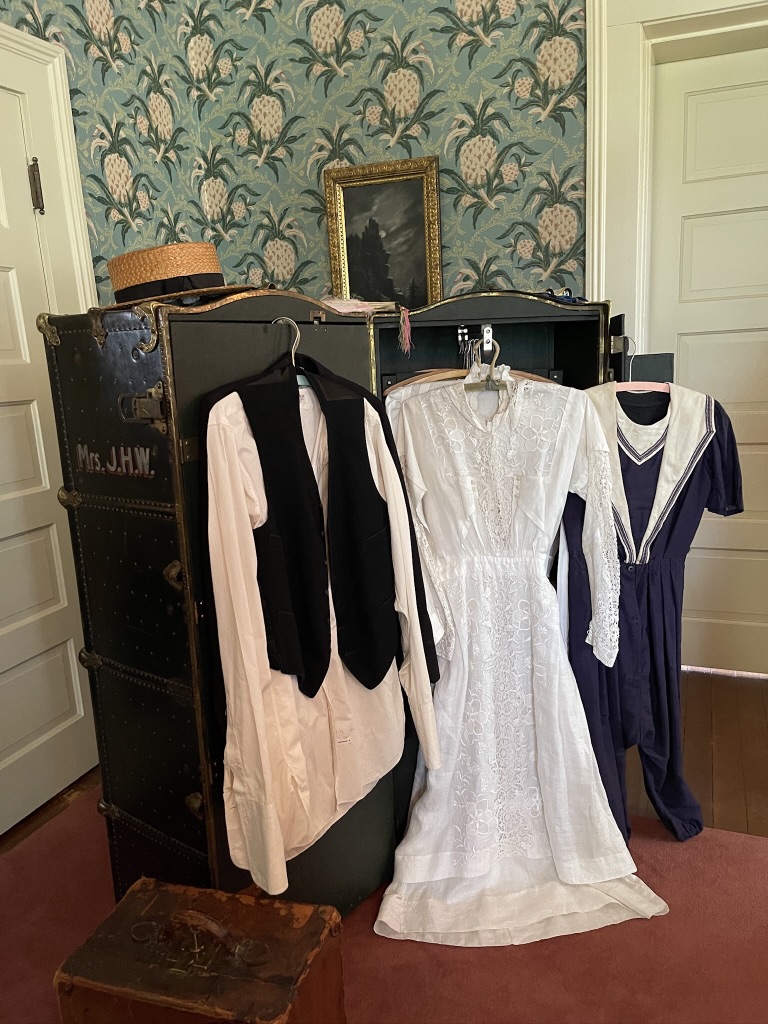 trunks and clothing at Adsmore for the Victorian wedding.