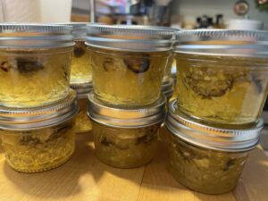 pineapple jam in jars