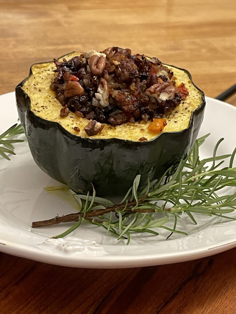 Sweet and Savory Italian Sausage Stuffed Acorn Squash