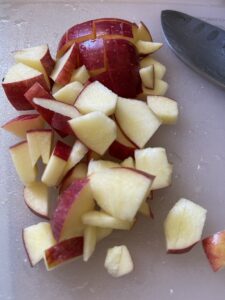 diced apple for fall chicken salad