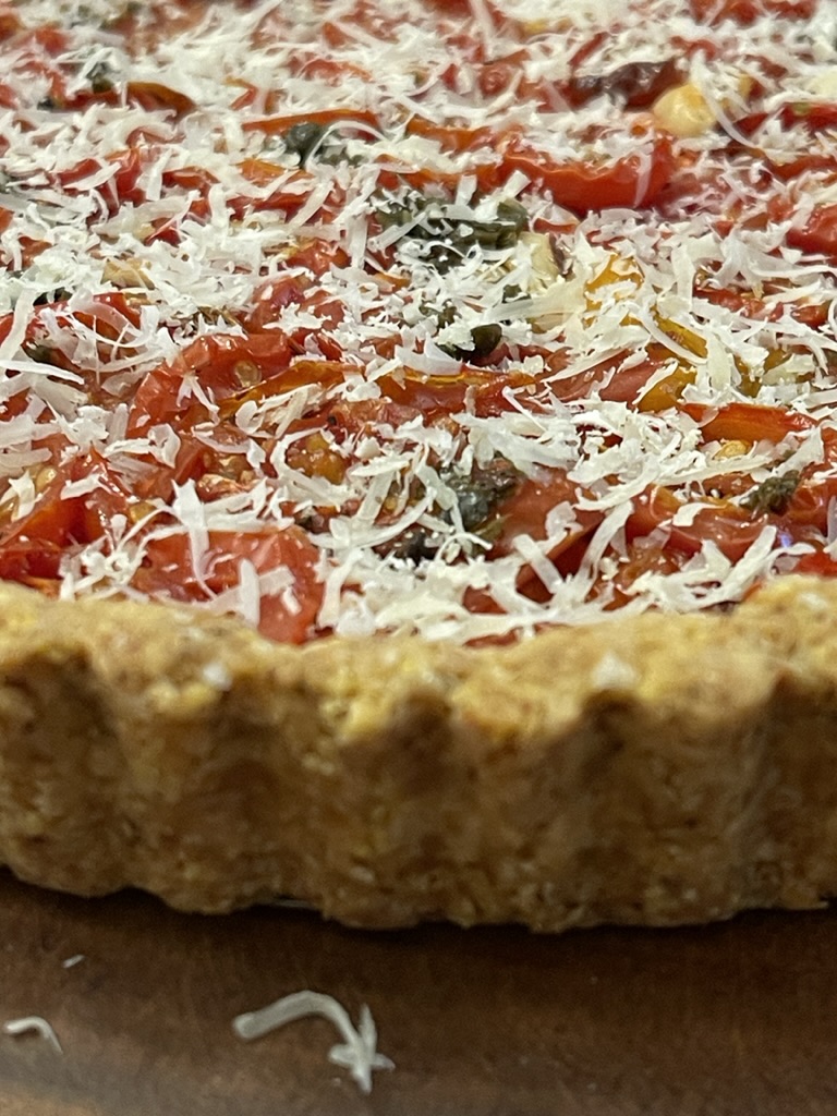 Close up of tomato tart