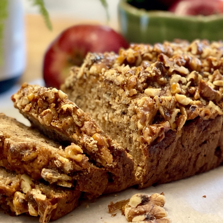 Apple bread sliced