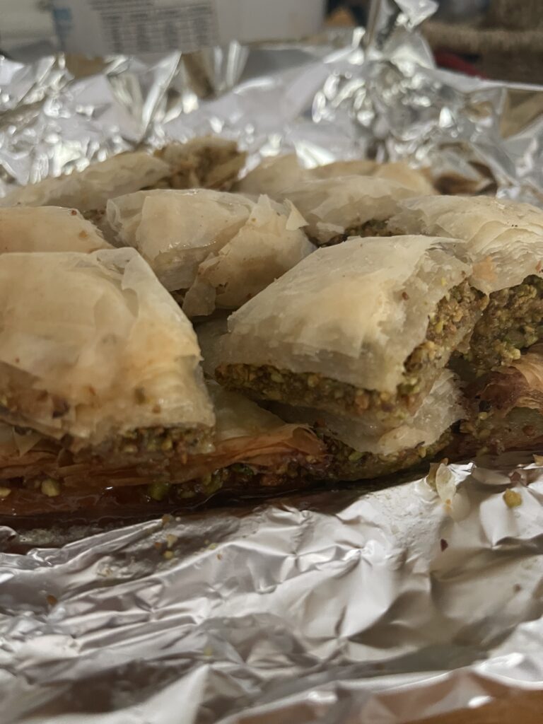 Baklava on foil