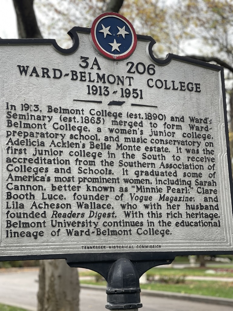 history of Belmont University in Nashville