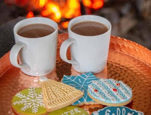 winter cookies and tea