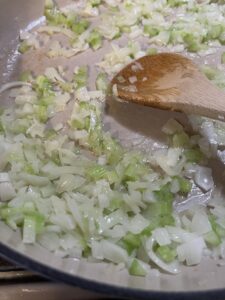 saute onion and celery in butter