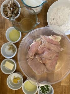 Ingredients for creamy lemon chicken