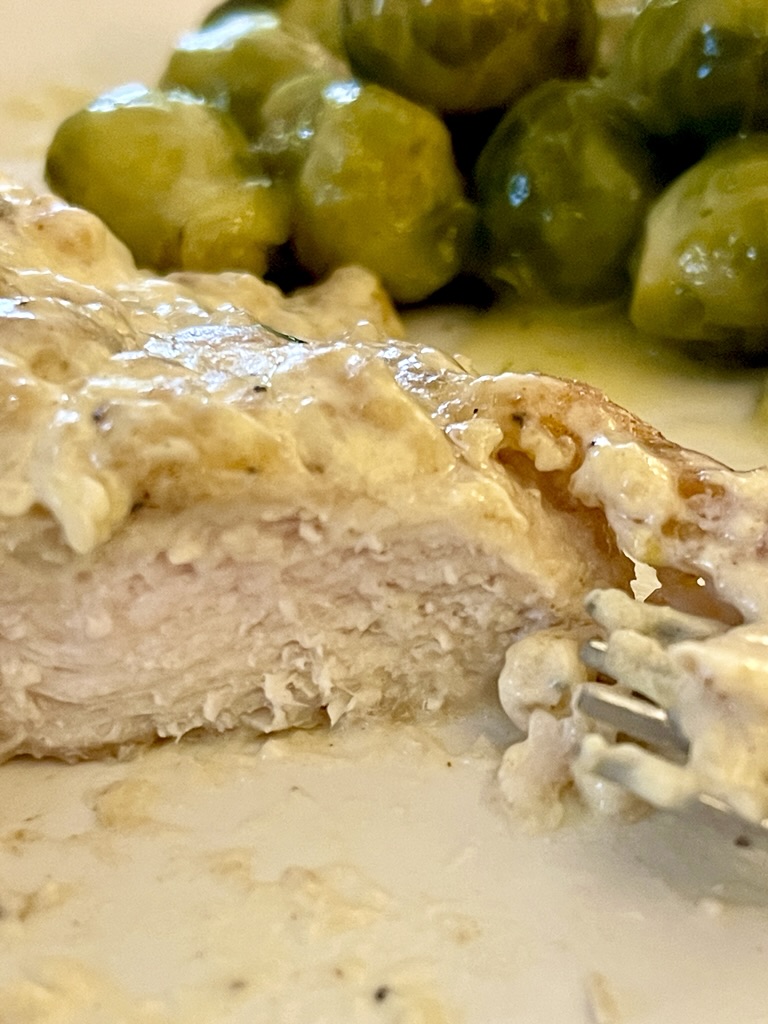 Cut piece of lemon chicken
