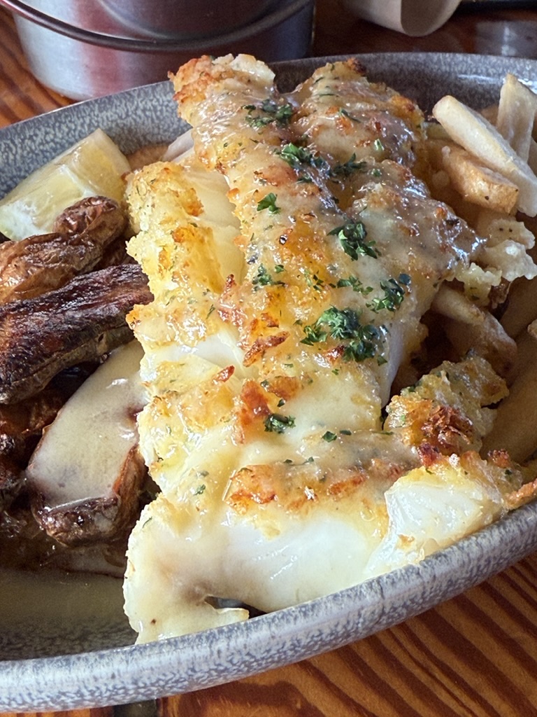 Lobster trap breaded cod