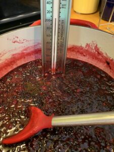 cooking blackberry jam
