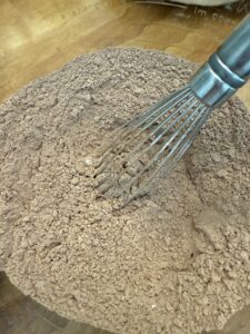 dry ingredients mixed for double chocolate zucchini bread