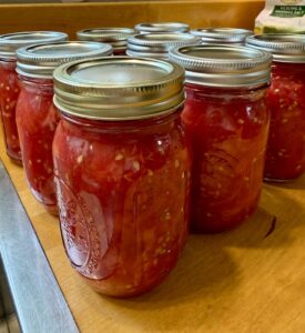 canned diced tomatoes in jars with lids/rings