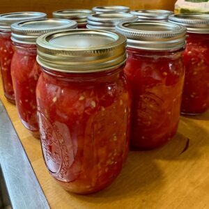 canned diced tomatoes in jars with lids/rings