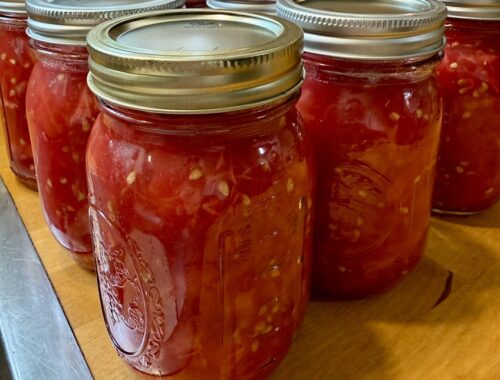 canned diced tomatoes in jars with lids/rings
