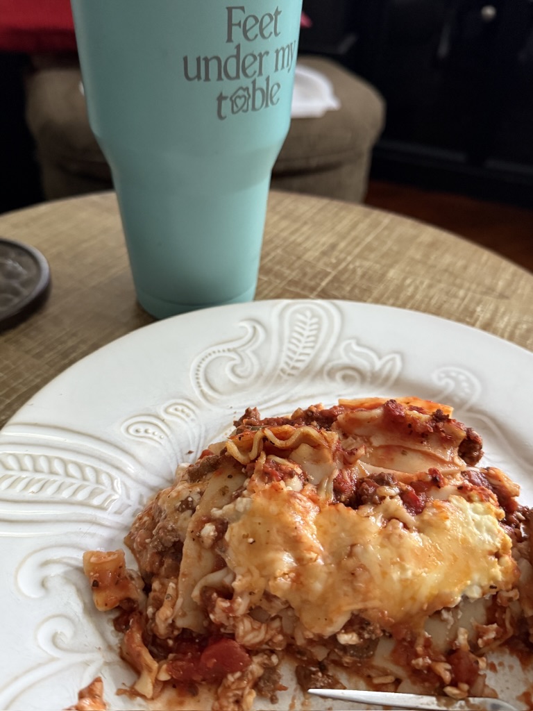 Martha's lasagna after hip replacement