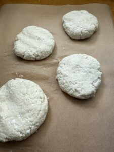 bagel dough flattened circles