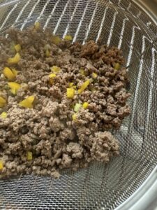 draining beef for taco ring