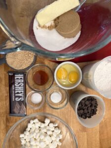 Ingredients for s'mores cookies