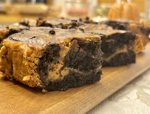 Pumpkin cream cheese brownies