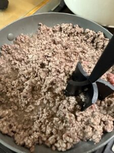 browning ground beef for taco ring