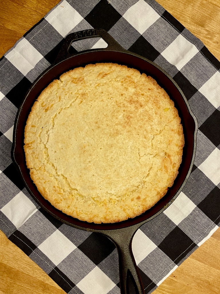 skillet of Lodge's cornbread