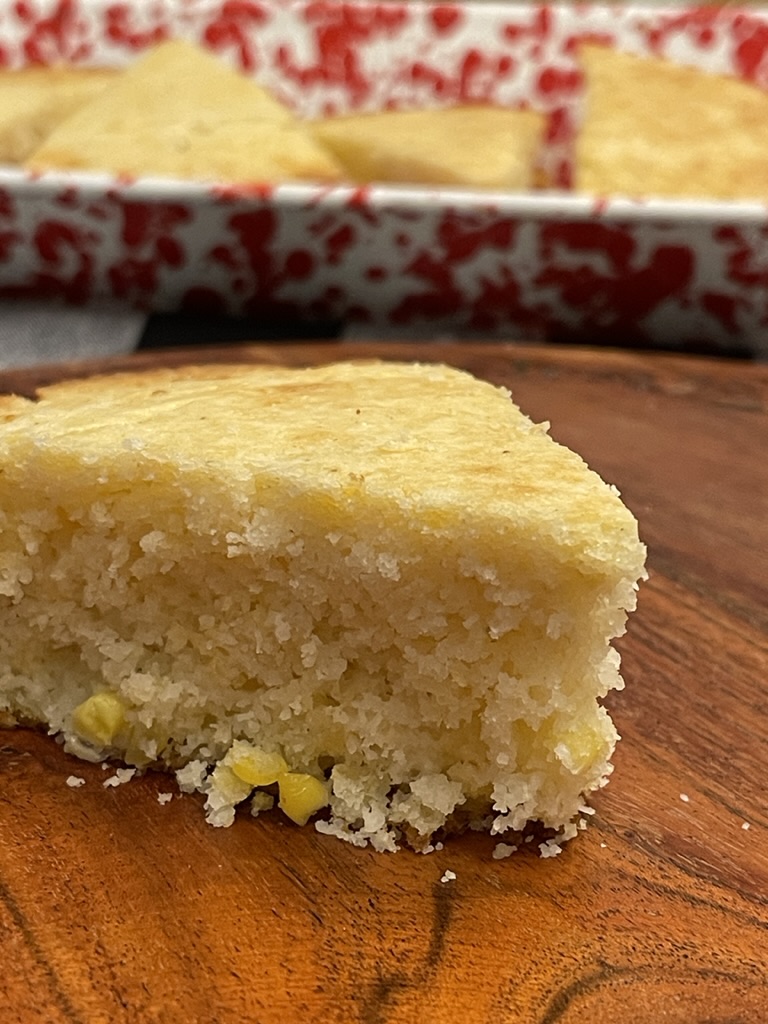 single slice of cornbread