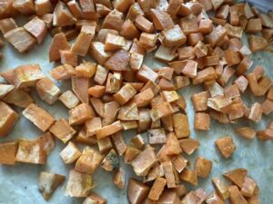 roasted sweet potato cubes