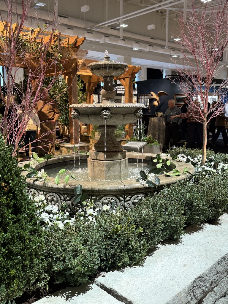 fountain in the Hartley area garden