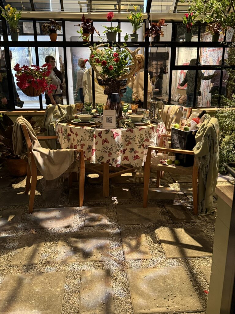 garden table setting in the Hartley