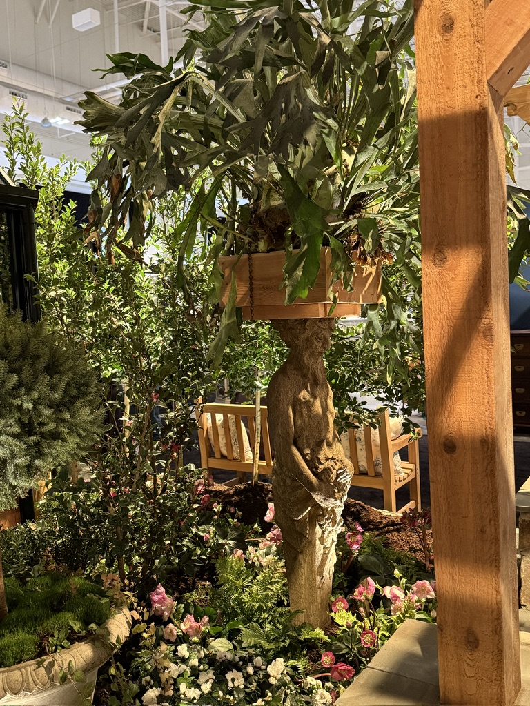 outside garden statue around the Hartley