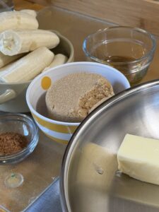 Ingredients for Bananas Foster