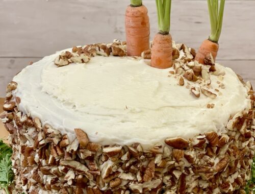 carrot cake with carrots and nuts