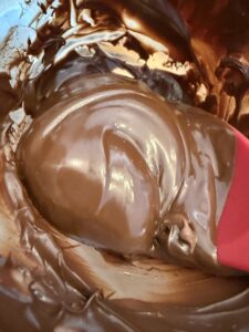 melted chocolate and peanut butter