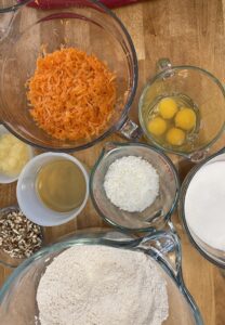 ingredients for carrot cake