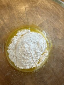 melted butter and flour for lemon buttermilk pie