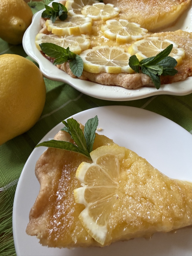 slice of lemon buttermilk pie