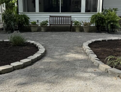 back centered AI inspired garden area