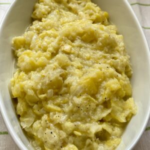 serving bowl of Mama's Yellow Summer Squash