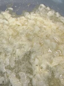 chopped onion cooked in butter