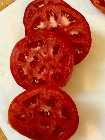 sliced garden tomatoes