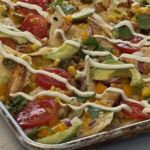 BBQ Chicken Sheet pan nachos