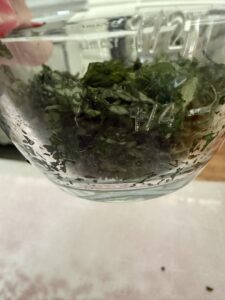 measure chopped basil