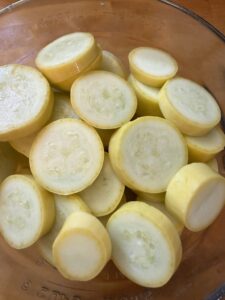 sliced yellow summer squash