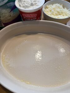 Grease casserole dish
