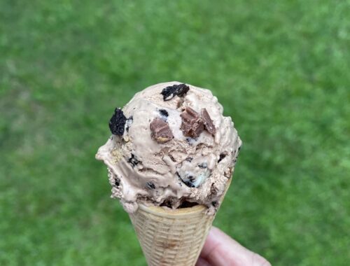 Chocolate Peanut Butter Ice Cream in Cone